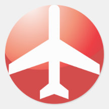 Aeroplane Red Easy Button Stickers