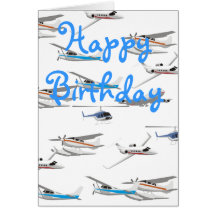 Aeroplanes birthday card