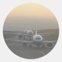 Aeroplanes on a Runway Stickers