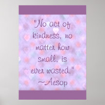 Aesop Kindness Quote Poster