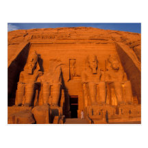 AF, Egypt, Abu Simbel. Facade at sunset, Great Post Cards