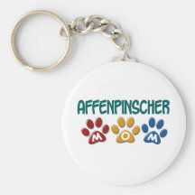 AFFENPINSCHER MOM Paw Print Keychains