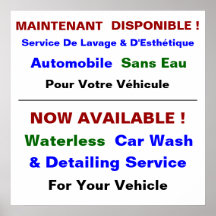Affiche Pour Service De Lave Auto Poster