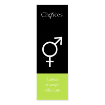 Affirmation bookmark with girl guy symbol business card