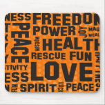 affirmations black - orange dots mousepads