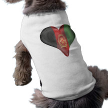 Afghanistan Flag In A Heart Doggie Tee Shirt