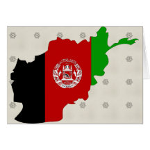 Afghanistan Flag Map full size Card