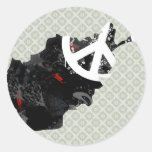 Afghanistan Trendy Peace Sign with Afghan map Sticker