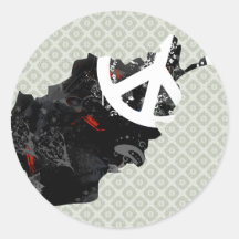 Afghanistan Trendy Peace Sign with Afghan map Sticker