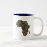 Africa Map African Warrior Artwork Mug
