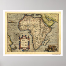 Africa Map By Ortelius 1570 Print