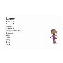 African American Stick Figure Nurse Business Card Template