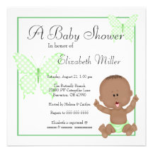 African American unisex Baby Shower Invitation
