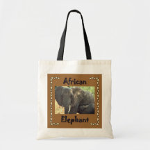 African Elephants Canvas Bags