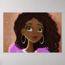 African girl illustration Poster
