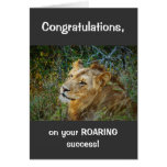 African male lion congratulations roaring success greeting card