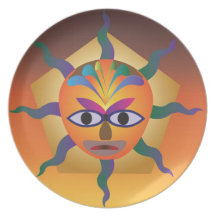 African Mask Dinner Plate