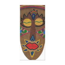 African Mask Stretched Canvas Print