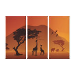 african safari three panel wrapped canvas gallery wrap canvas