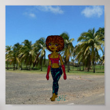 Afro chick from Martinique Posters