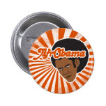 Afro Obama Pinback Button