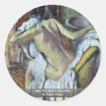 After The Bath To Dry Wife By Edgar Degas Sticker