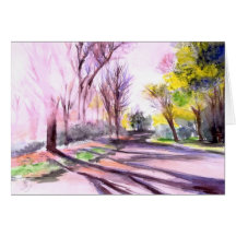 AFTERNOON SUN ON A ROAD, Ann Arbor, MI Cards