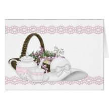 Afternoon Tea Pink Note Card