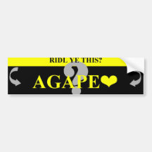 AGAPE LOVE BUMPER STICKERS