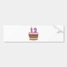 Age 12 on Birthday Cake Bumper Sticker