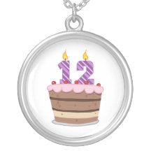 Age 12 on Birthday Cake Pendant