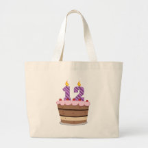 Age 12 on Birthday Cake Tote Bag