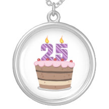 Age 25 on Birthday Cake Pendant