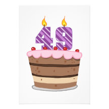 Age 49 on Birthday Cake Invitation