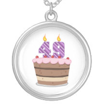 Age 49 on Birthday Cake Pendant