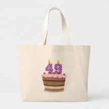 Age 49 on Birthday Cake Tote Bag