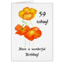 Age-specific Birthday Card to Customise, Poppies