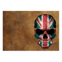 Aged and Worn British Flag Skull Business Card