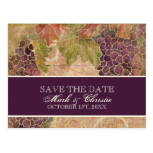 Aged Grape Vineyard Save the Date Post Card