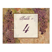 Aged Grape Vineyard Table Number Card Postcard