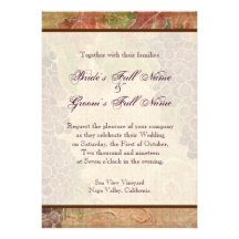 Aged Grape Vineyard Wedding Invitation
