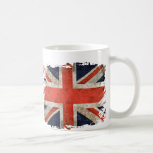 Aged shredded Union Jack Coffee Mug