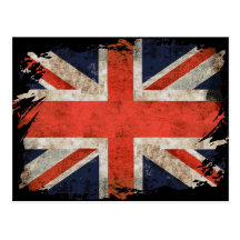 Aged shredded Union Jack Post Card