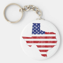 AGED US FLAG TEXAS KEYCHAIN