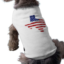 AGED US FLAG TEXAS PET T SHIRT
