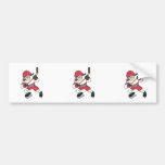 aggressive mean ice hockey player graphic bumper sticker