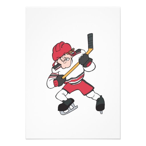 aggressive mean ice hockey player graphic custom invites