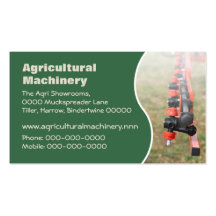 Agricultural crop sprayer business card