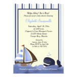 Ahoy Mate Blue Whale Baby Shower 5x7 Personalized Announcements