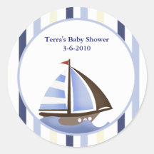 AHOY MATE Sailboat Envelope Seals / Stickers